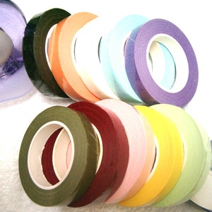 3 rolls X30 Yards Floral TapeBrown TapeBlack TapeBlue TapeWhite TapeGreen TapePink TapePeach TapeFlorist Stretchable Tapes image 2