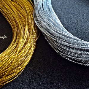 Metallic Gold StringMetallic Silver StringJewelry Silver ThreadJewelry Gold ThreadGold Braided CordSilver Braided CordHang tag String image 2