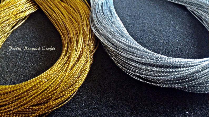 Metallic Gold StringMetallic Silver StringJewelry Silver ThreadJewelry Gold ThreadGold Braided CordSilver Braided CordHang tag String image 2