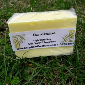 Mango butter, Shea butter, and Cocoa butter Triple Butter Soap Excellent for eczema image 2