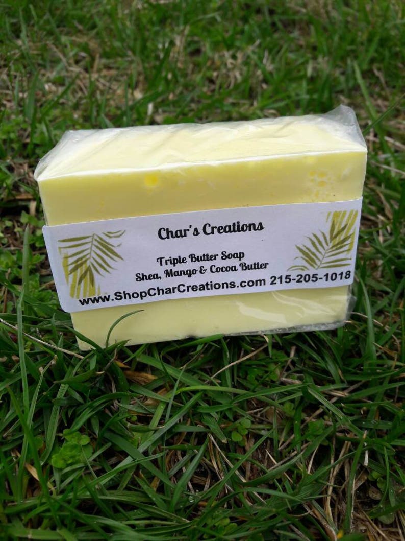 Mango butter, Shea butter, and Cocoa butter Triple Butter Soap Excellent for eczema image 2