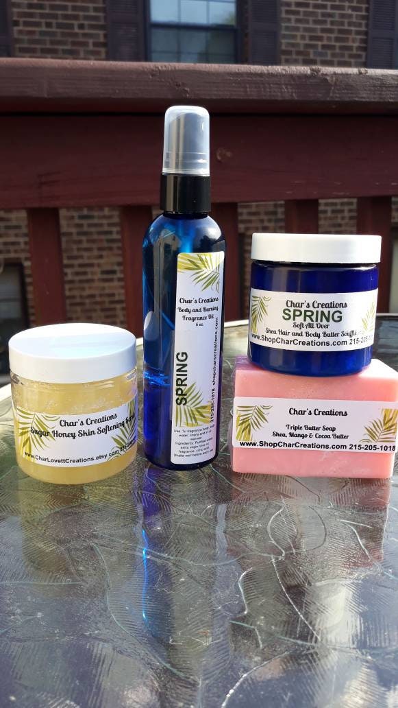 Quad Bath and Aromatherapy Set Shea Body Butter Sugar Scrub - Etsy