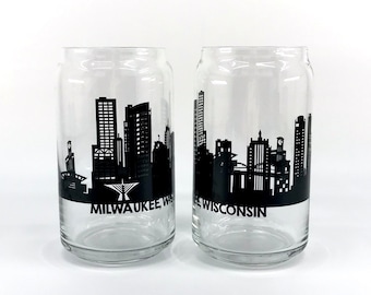 Milwaukee Skyline Can Glass
