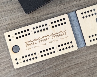 Wisconsin Travel Pocket Cribbage Boards | Travel Cribbage | Travel Game