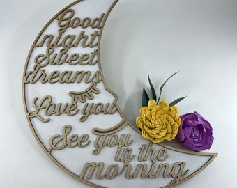Goodnight, Sweet Dreams, Love you, See You In The Morning | Nursery Decor | Baby Room Art | Lasercut Art