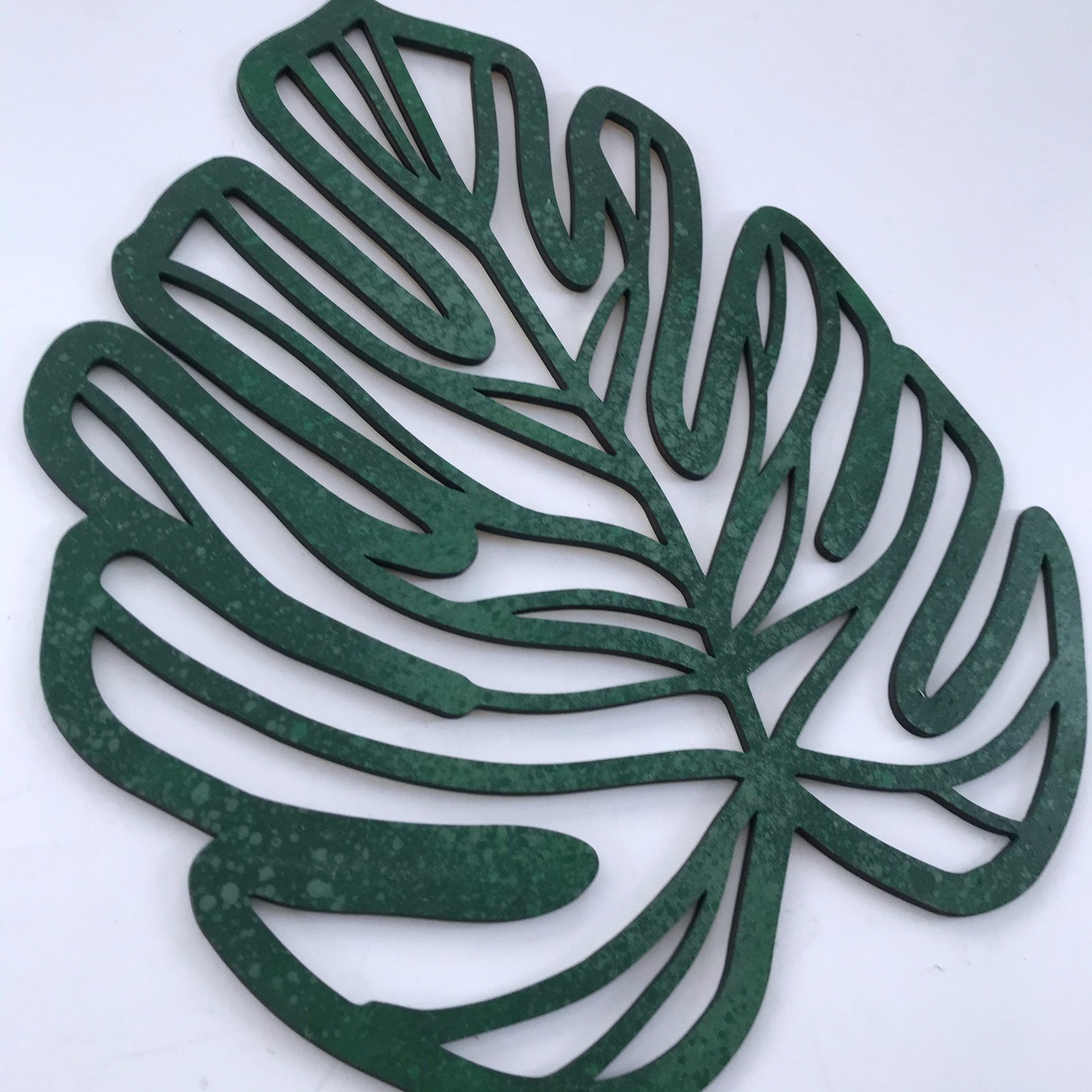 Lasercut Leaf Wall Art Botanical Collection Green Painted Etsy