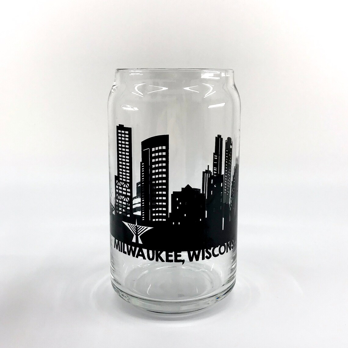 Milwaukee Skyline Can Glass Etsy
