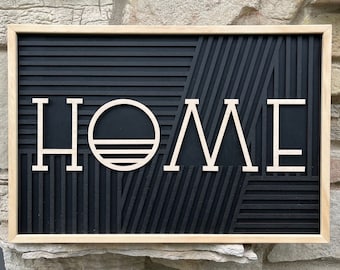 HOME Sign | Milwaukee Flag | Lasercut Wood Finished for Outdoors, Entryway, & Porch Curb Appeal
