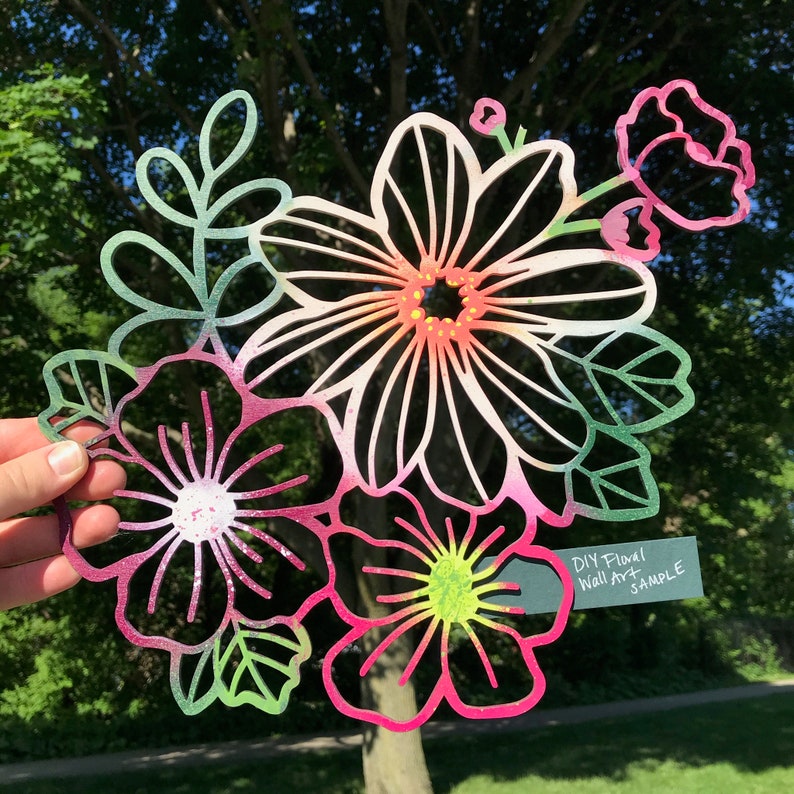 Lasercut Floral Art Paintyourown Wall Decor DIY Wood Etsy