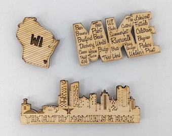 Milwaukee Skyline Magnets | Stocking stuffer, Midwest love, giftable!