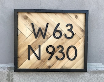 Großes Rechteck Adressschild | Individuelle Größe passend für Ihr Haus | Lasercut Holz für outdoor, Eingang, & Porch Curb Appeal