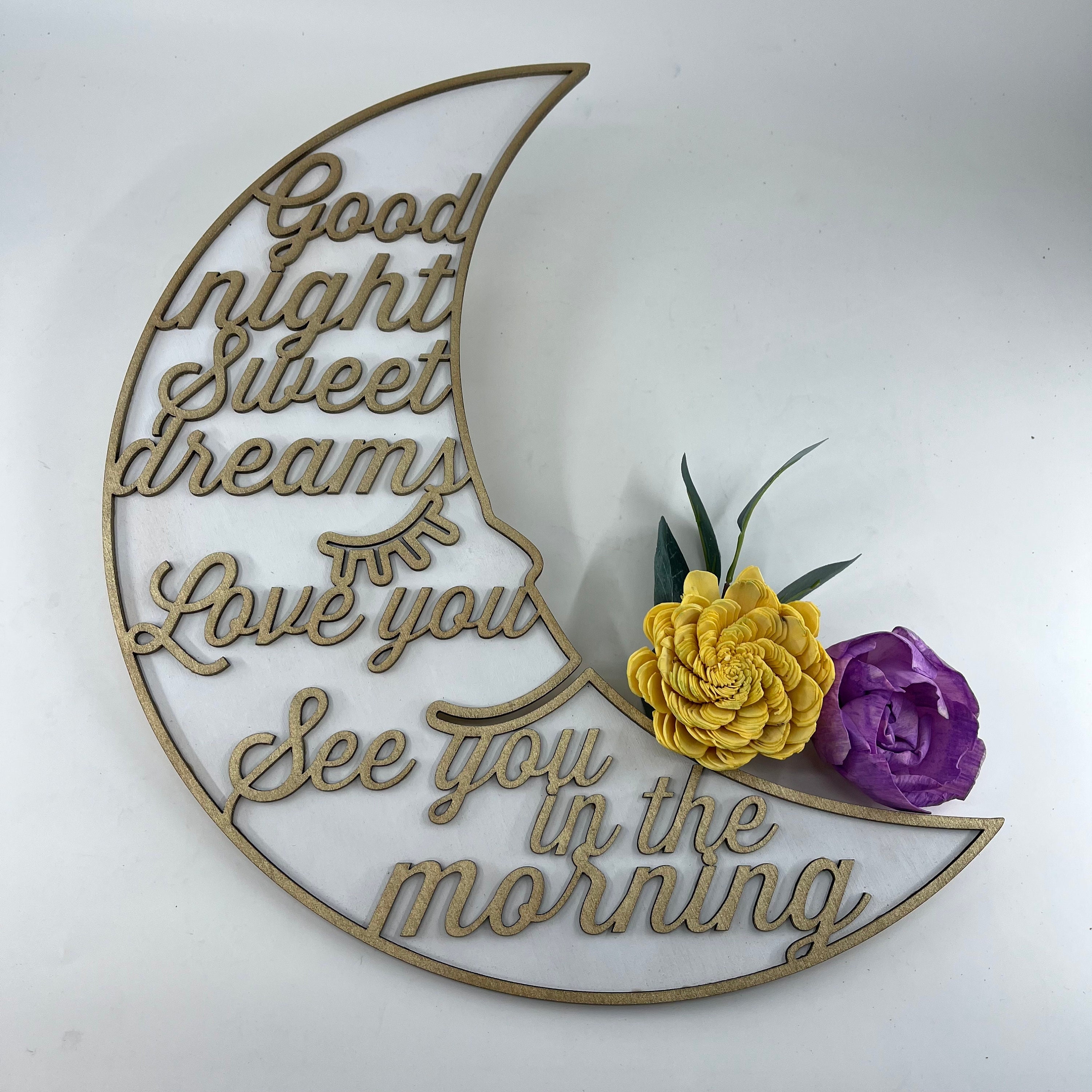 Goodnight, Sweet Dreams, Love You, See You in the Morning | Nursery Decor |  Baby Room Art | Lasercut Art - Etsy, image size:3000x3000