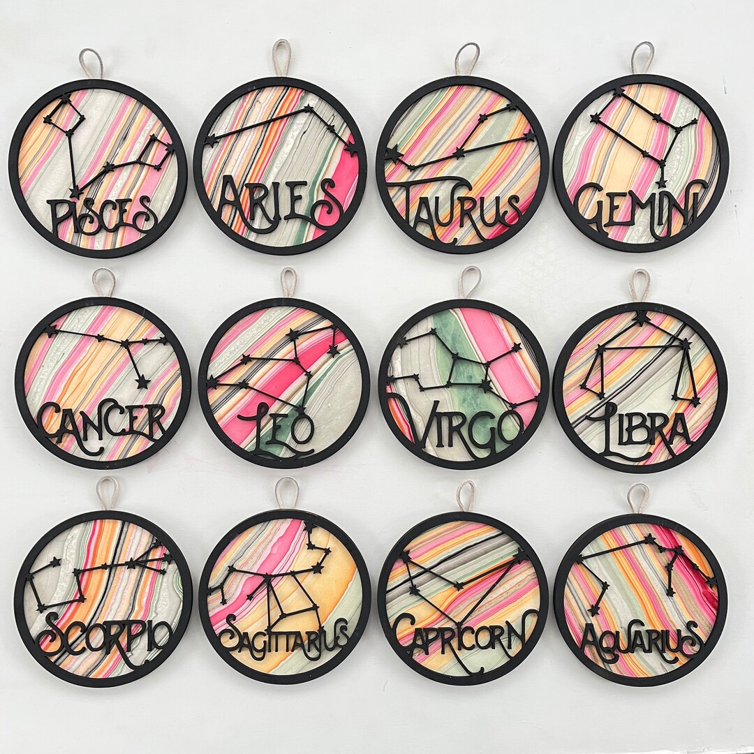 Zodiac Sign Wall Art Zodiac Collection Lasercut Decor Etsy