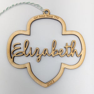 Personalized Girl Scout Troop Ornaments | Lasercut Names | Troop # and Year