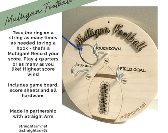 Mulligan Fußball | Lasercut Holz Fußballspiel mit mitgelieferter Hardware | Toll für Sportler und Sportfans!