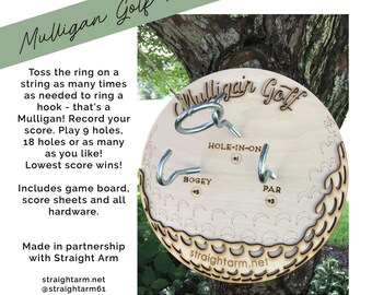 Mulligan Golf | Lasercut Wood Golf Game with Included Hardware | Great for Golfers and Sports Fans!