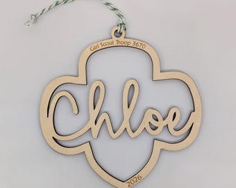 Personalized Girl Scout Troop Ornaments | Lasercut Names | Troop # and Year