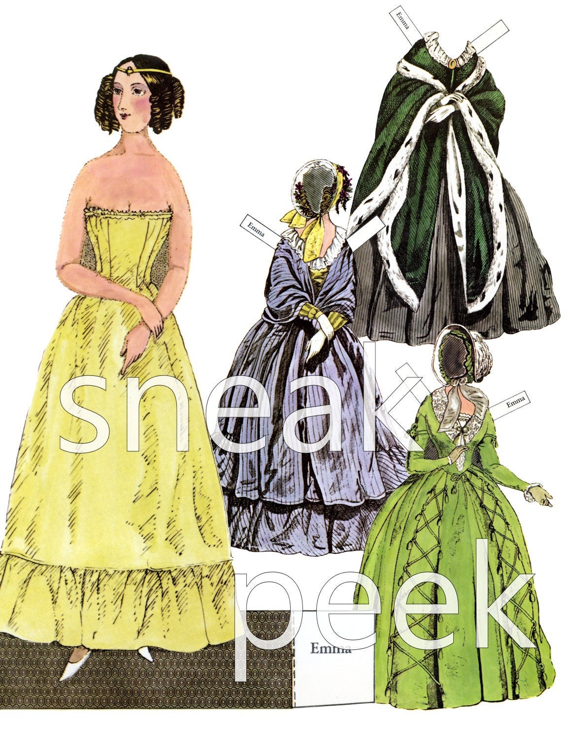 Emma Paper Doll INSTANT DOWNLOAD Vintage Victorian Edwardian Etsy