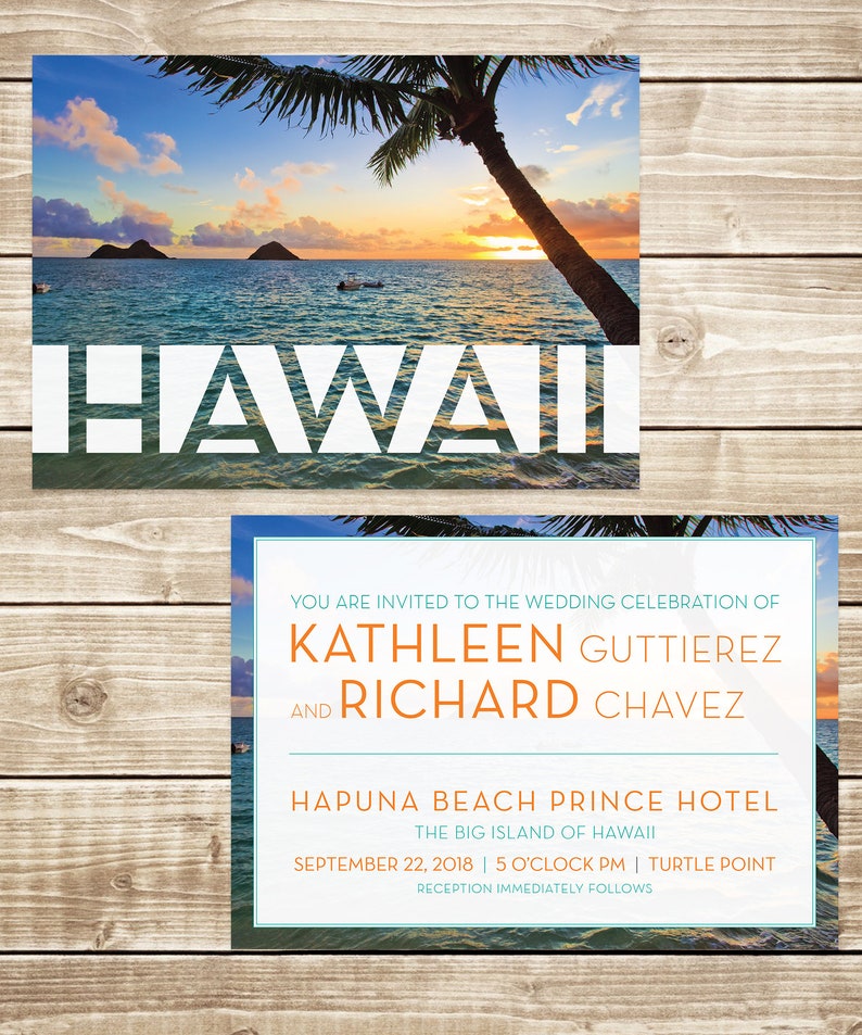 Hawaii Destination Wedding Invitation