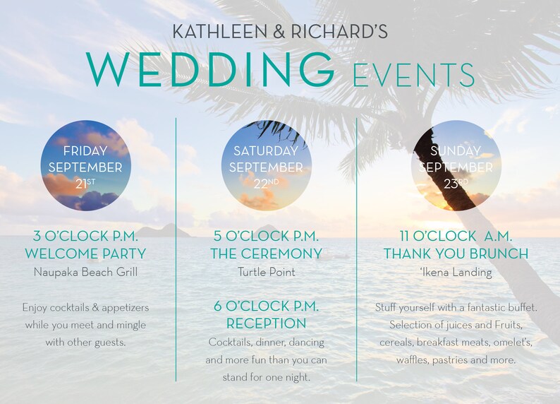 Hawaii Destination Wedding Invitation