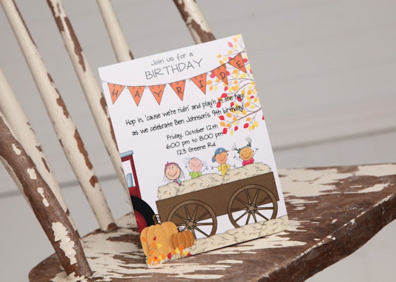 Printable Hayride Birthday Invitation Hayride Birthday Etsy