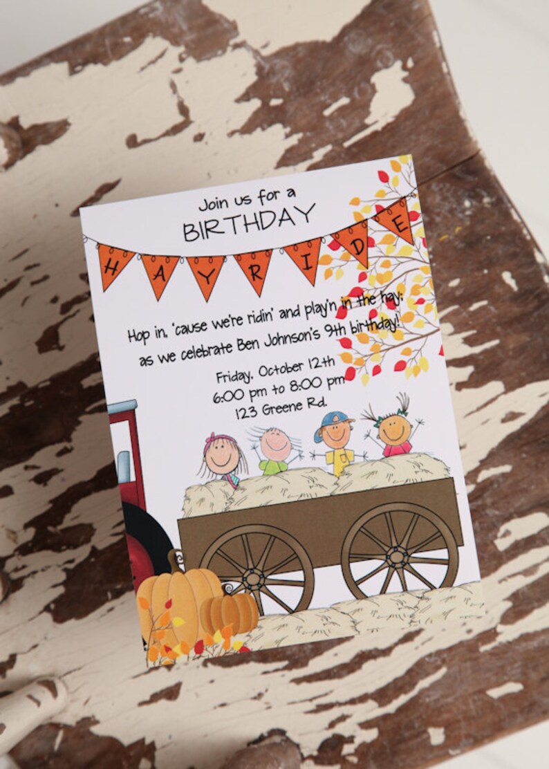 Printable Hayride Birthday Invitation Hayride Birthday Etsy