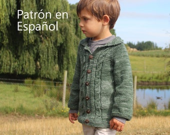 Spanish knitting pattern for Boy Jacket In SPANISH pdf pattern instant download