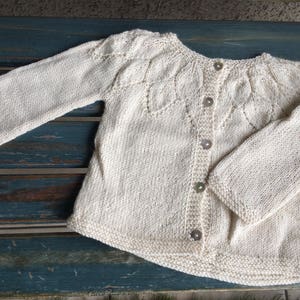 Girl winter knits, Toddler cardigan sweater, Toddler girl knitted cardigan, Girl white winter sweater, natural wool sweater, hand knitted