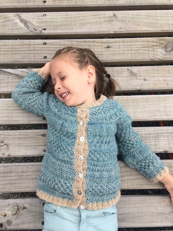 Pullover de lana tejido a mano para niños sales