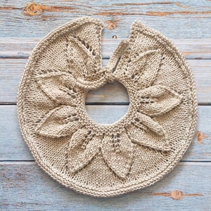 Hand Knitted Bamboo Baby Bib, Decorative Collar, Photo Prop image 4