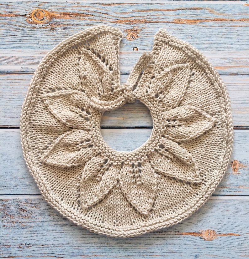 Hand Knitted Bamboo Baby Bib, Decorative Collar, Photo Prop image 4