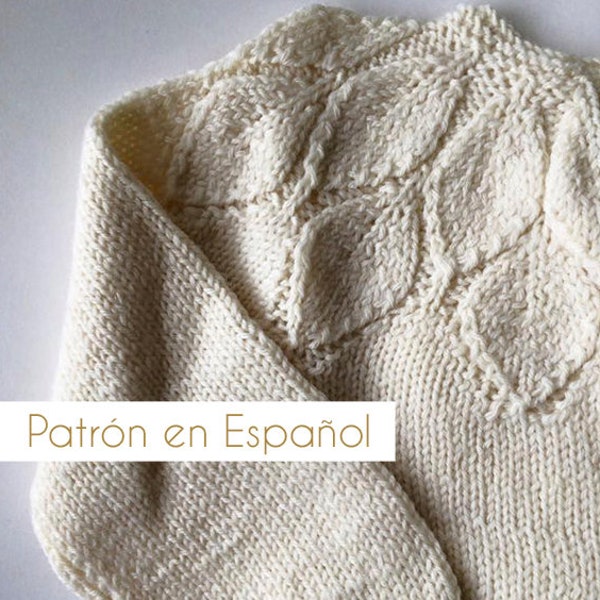 Girl Sweater knitted Pattern, knitting Pattern, Girl Knitting Pattern, Patterns child, Baby Knit Sweater Pattern, pdf pattern in spanish