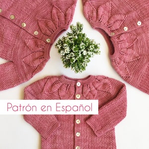 Patrón en español, jersey de niña, patrones a palillo, sweater de niña, patrón en PDF, en español