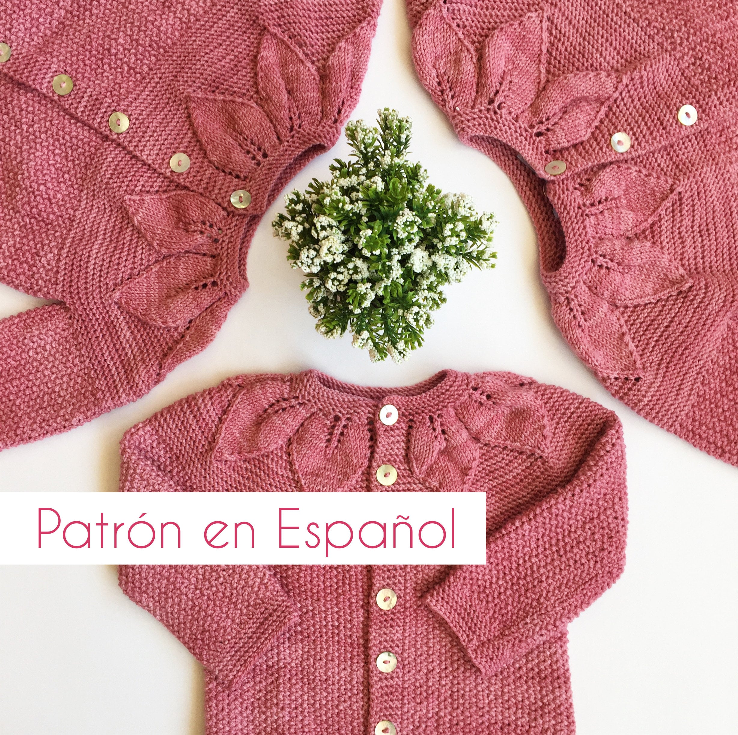 Patrón en español, jersey de niña, patrones a palillo, sweater de niña