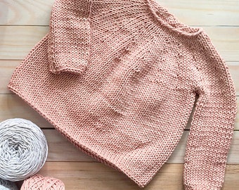 Girl Sweater knitted Pattern, knitting Pattern, Girl Knitting Pattern, Patterns child, Baby Knit Sweater Pattern, pdf pattern in Eng/Esp