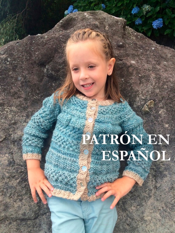 Patr n en espa ol jersey de ni a patrones a palillo sweater de