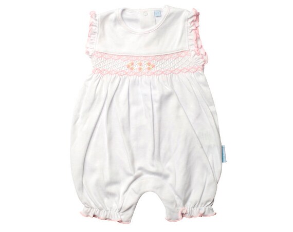 baby girl smocked romper