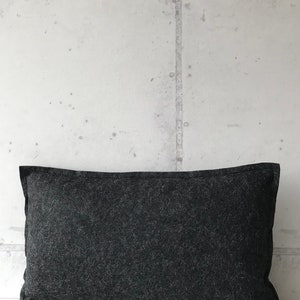 Wool basic pillow handmade woolfelt pillow in black image 3