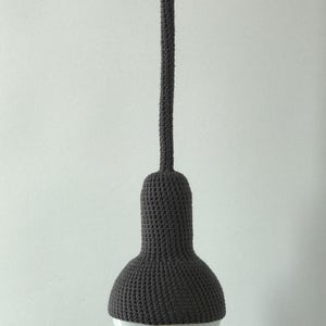 Lampe ceiling crocheted handmade ceiling pendant in dark grey image 3