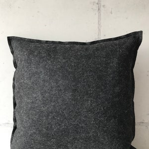 Wool basic pillow handmade woolfelt pillow in black image 2