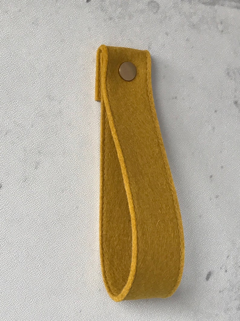 Loop XL wallhooks handmade felt wall hanger in curry yellow image 2