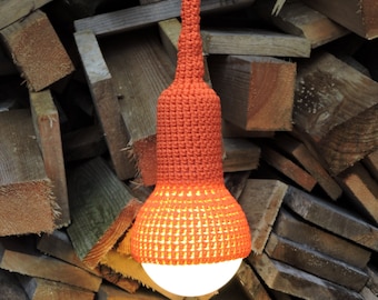 Lampe garden | crocheted handmade gardenlamp in orange