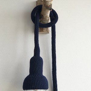 Lampe garden crocheted handmade gardenlamp in navy blue image 4