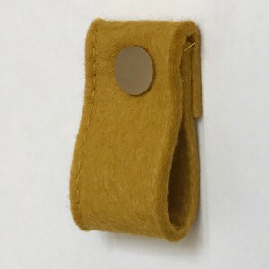 Loop doorhandle handmade felt doorknob in curry yellow image 2