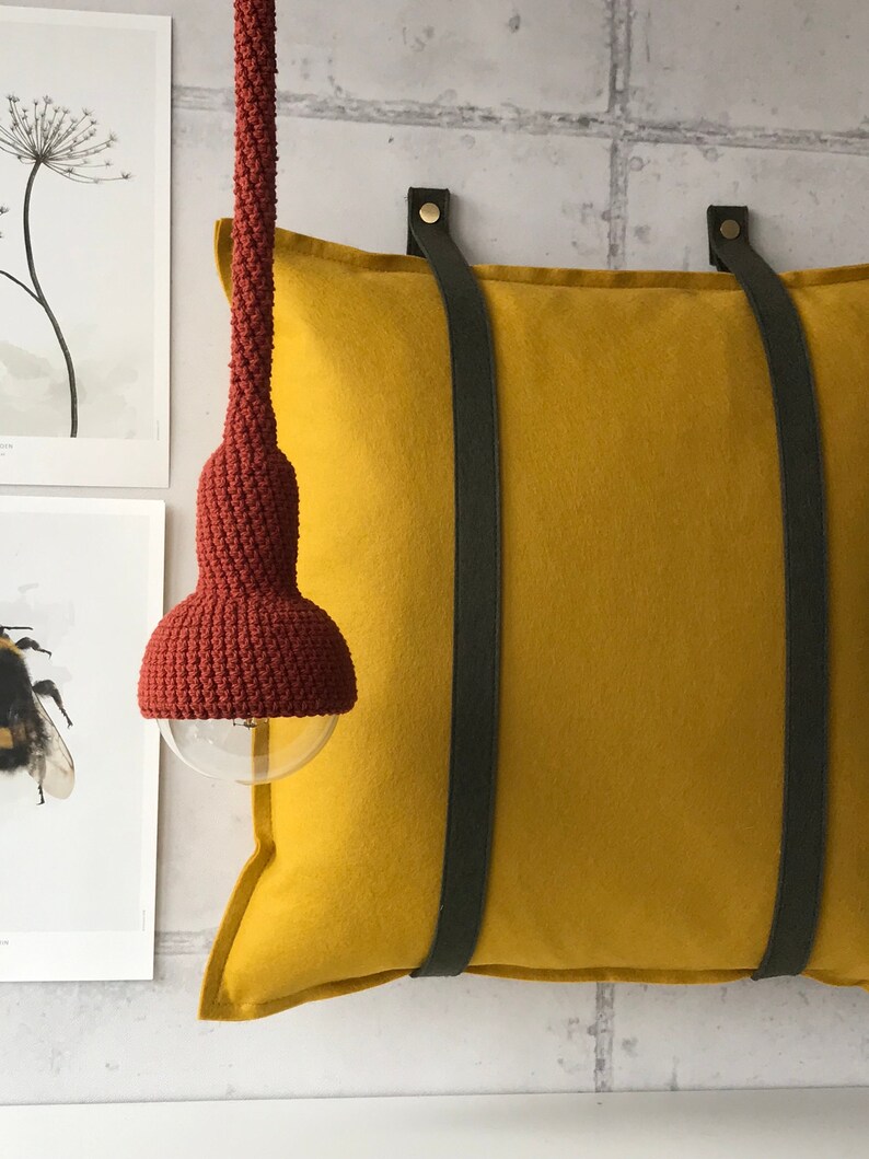 Loop Pillow Handmade Felt Wall Hanger for Pillows in Olive Etsy