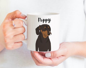 Dachshund Sausage Dog Mug Personalised Ceramic Drinkware Pet Owner Animal Lovers Hot Drinks Cup Gifts for Her Him