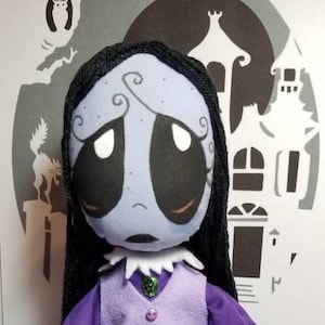 Gloomsville's Misery art cloth 11-inch /or 16.5 inch doll member of Ruby Gloom Manor Made-to-Order Gothic doll image 3