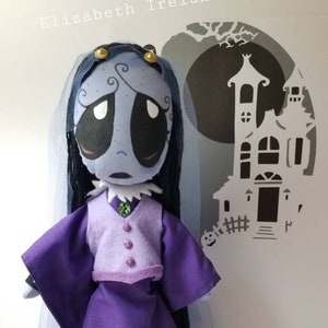 Gloomsville's Misery art cloth 11-inch /or 16.5 inch doll member of Ruby Gloom Manor Made-to-Order Gothic doll image 1