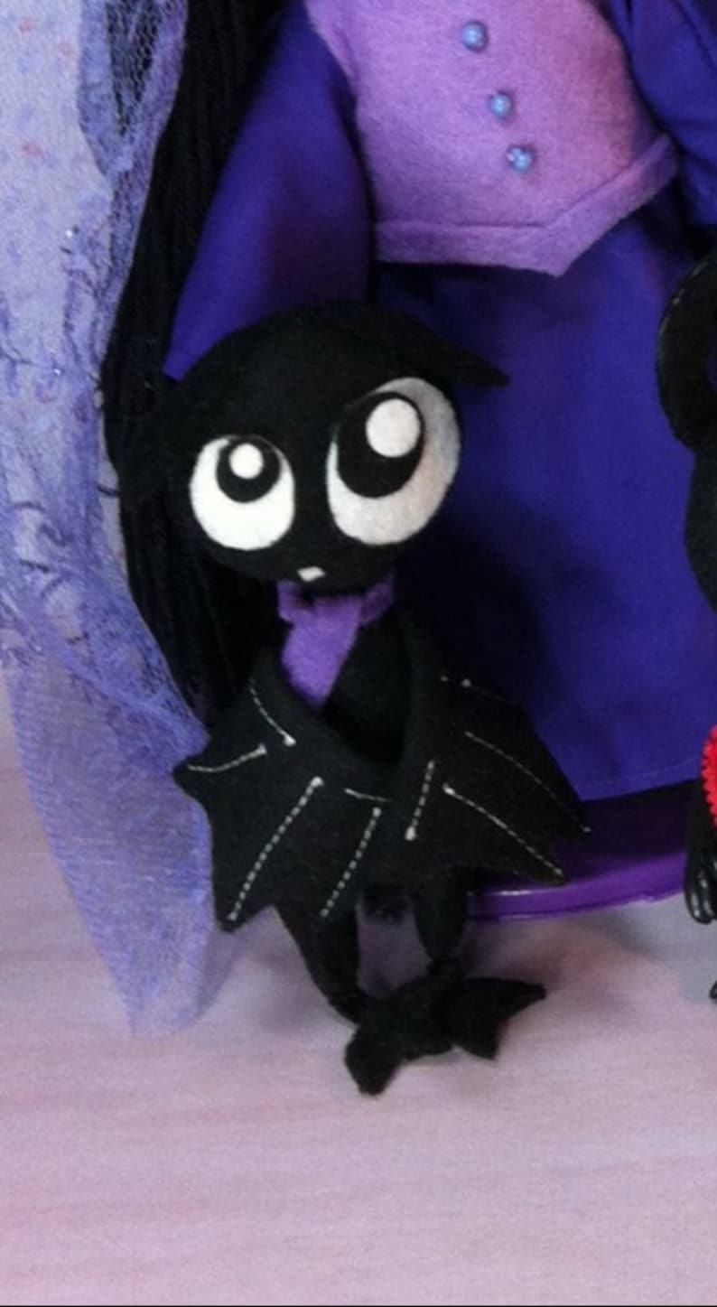 Scaredy Bat doll 4.5 posable doll of Gloomsville Ruby | Etsy