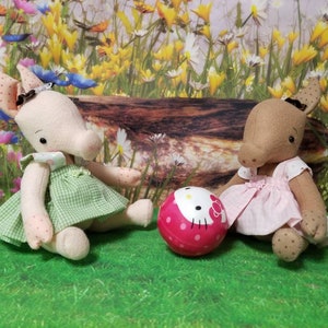 OoAK Piglet piggy pig plush doll, Penelope /or Coco ball-jointed merino-wool 12 30cm tall GIRL w curl tails image 9